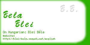 bela blei business card